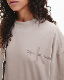 Gender Netural Monogram Long Sleeve Tee, Perfect Taupe, hi-res