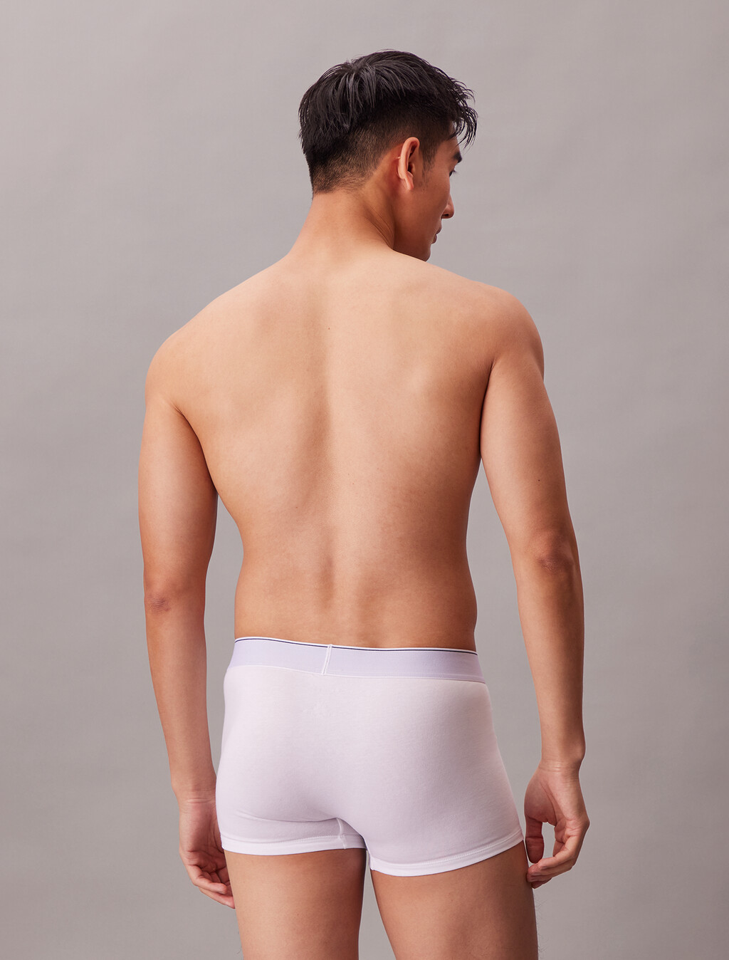 Graphic Monogram Cotton Stretch Trunks, Black/Misty Grey/White, hi-res