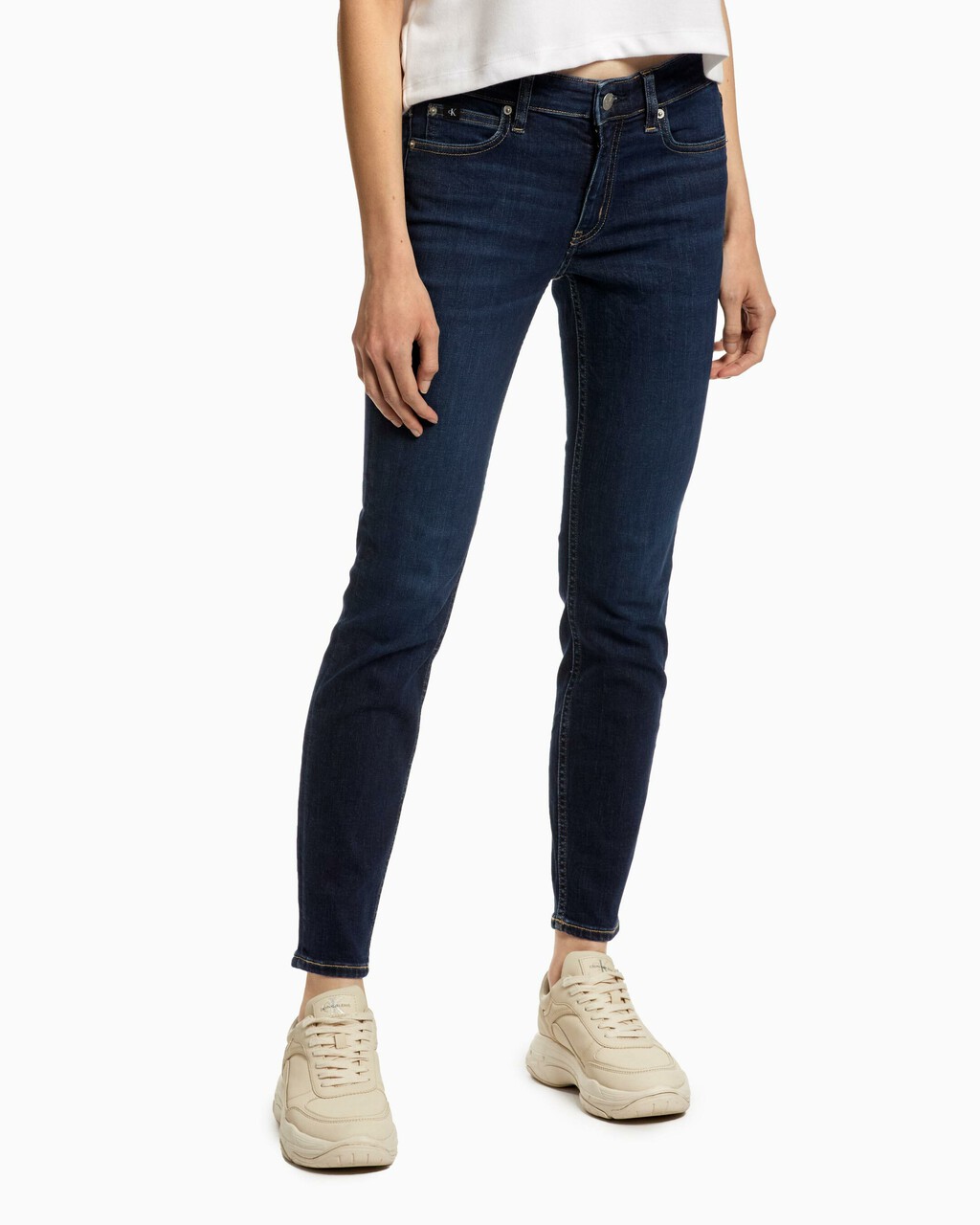 CORE MID RISE SKINNY ANKLE JEANS, Dark Blue, hi-res