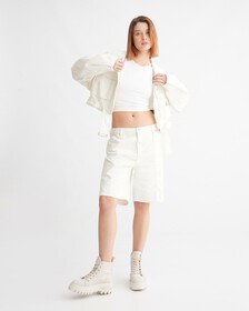 Reconsidered 90s Straight Carpenter Shorts, Denim Light, hi-res