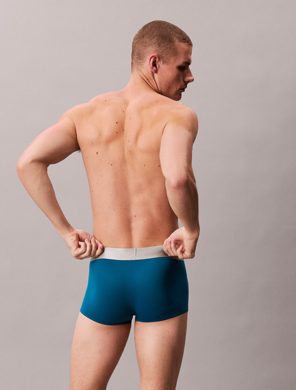 Brushed Microfiber Stretch Low Rise Trunk, Teal Marine, hi-res