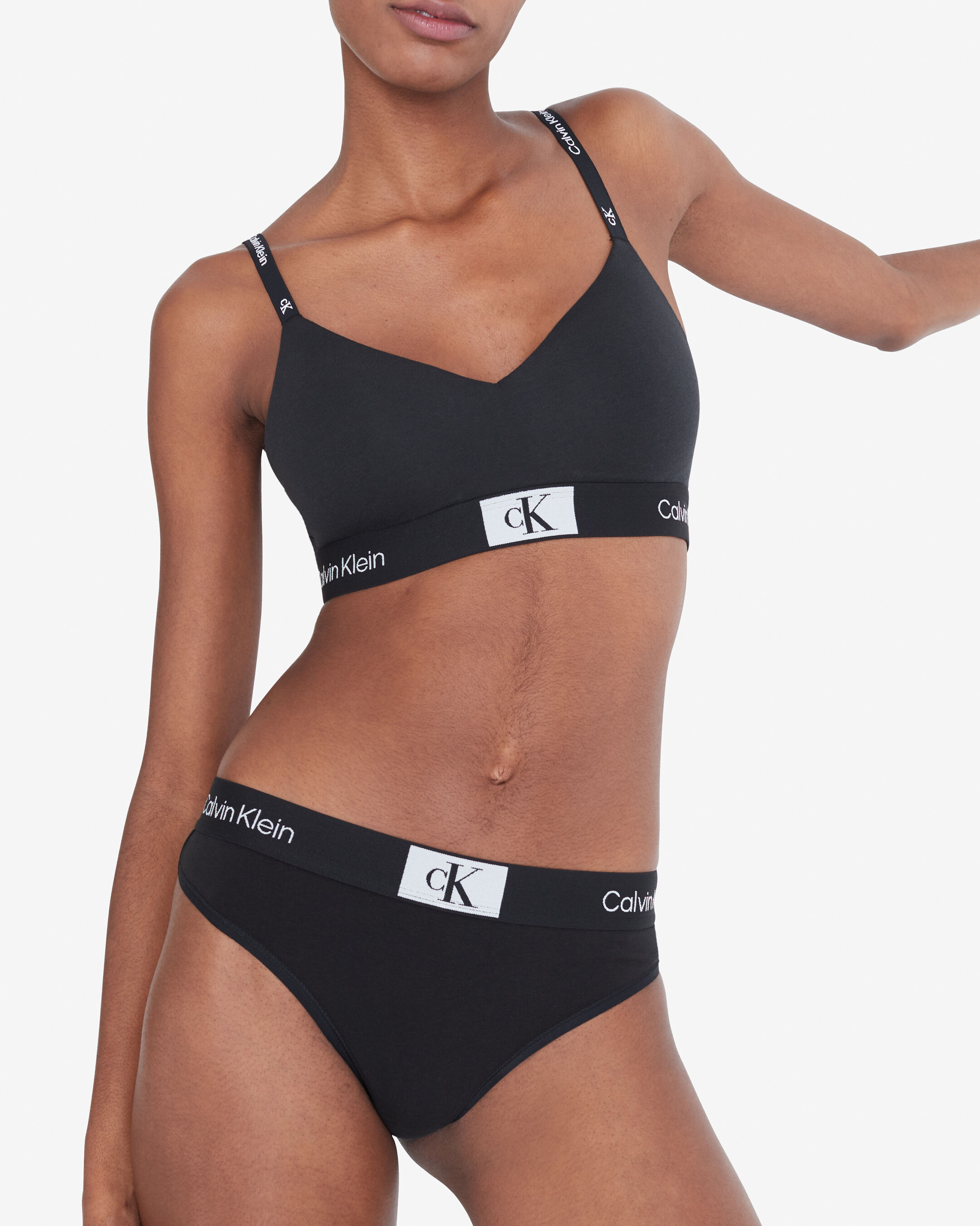 Calvin klein monogram thong black sale