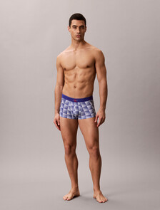 Monogram 圖案低腰平口內褲, PIXEL GRADIENT BLUE RIVER FOG, hi-res