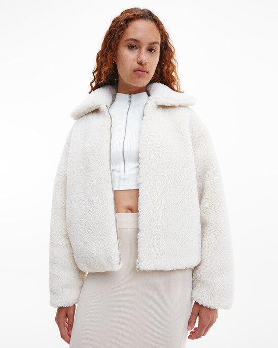RECYCLED SHERPA MONOGRAM JACKET