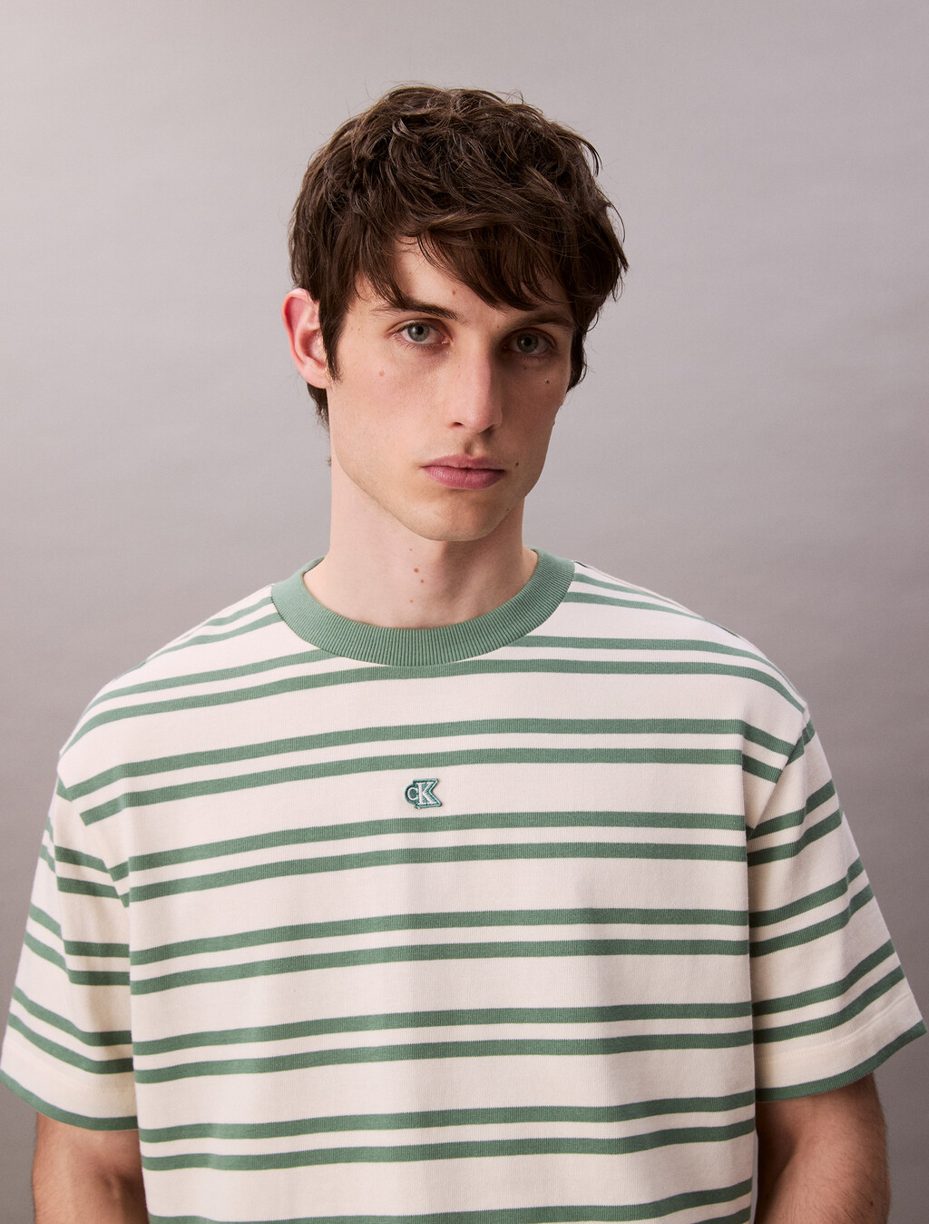 Stripe Jersey Relaxed Tee, Tofu, hi-res