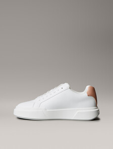 Leather Durable Traction NYC Trainers, Bright White/Tuscany/Chateau, hi-res