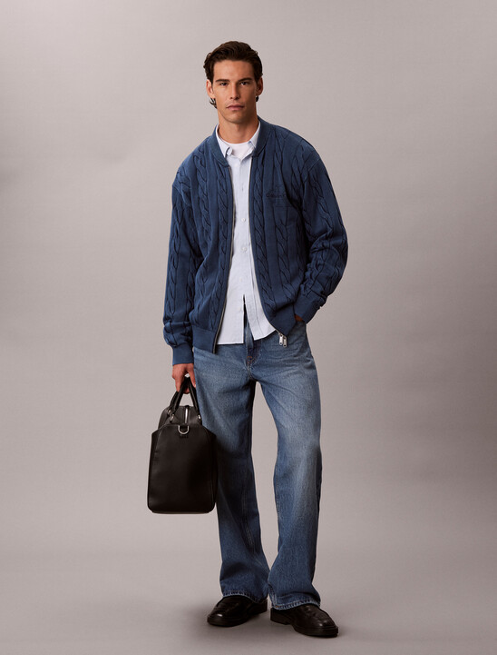 Garment Dye Cable Knit Jacket