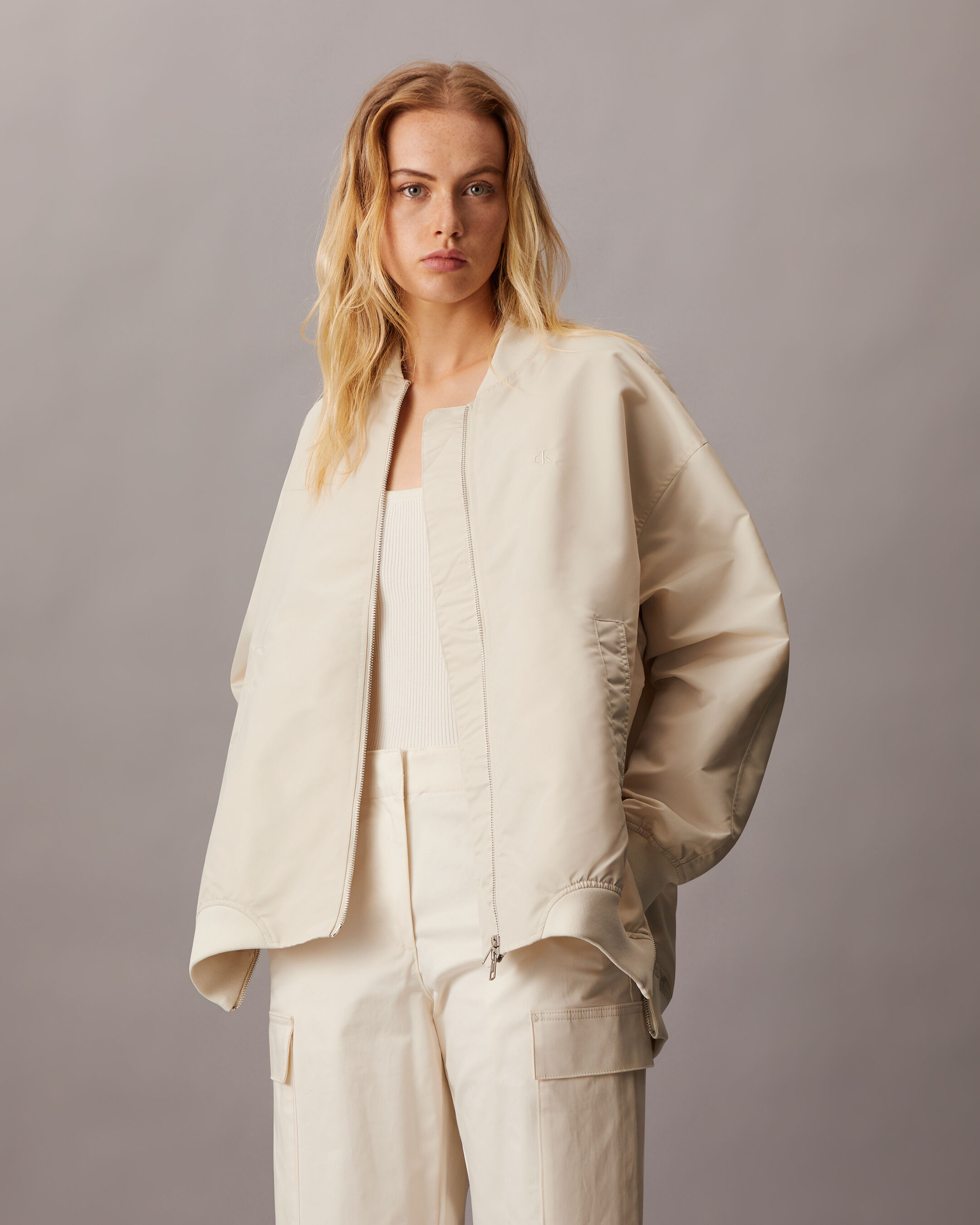 Calvin klein satin bomber jacket top