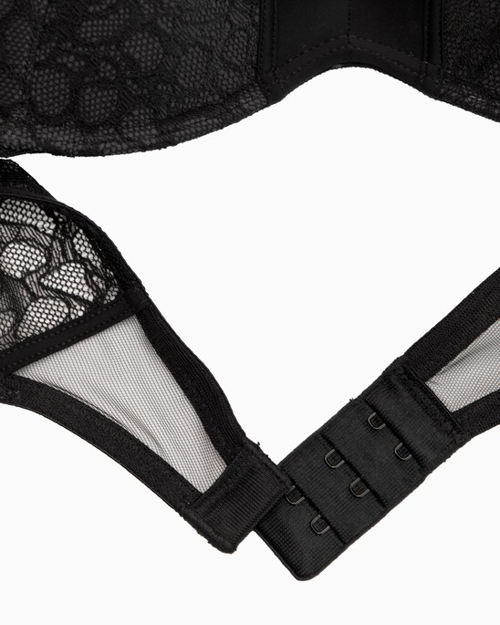 Ck Black Graphic Lace Push Up Plunge Bra