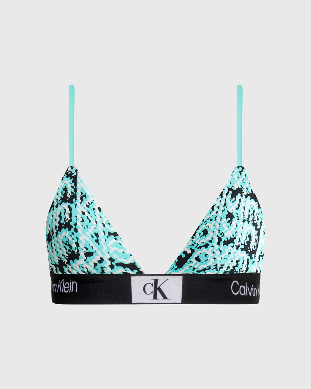 CALVIN KLEIN 1996 薄墊三角胸圍, LAYERED WAVY LOGO PRINT+FRESH PEPPERMINT, hi-res