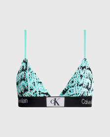 CALVIN KLEIN 1996 薄墊三角胸圍, LAYERED WAVY LOGO PRINT+FRESH PEPPERMINT, hi-res