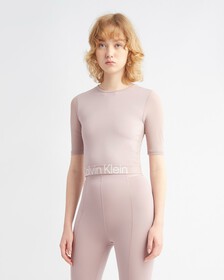 Effect Cropped Gym T-Shirt, GRAY ROSE, hi-res