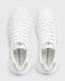 皮革運動鞋, White/Silver, hi-res