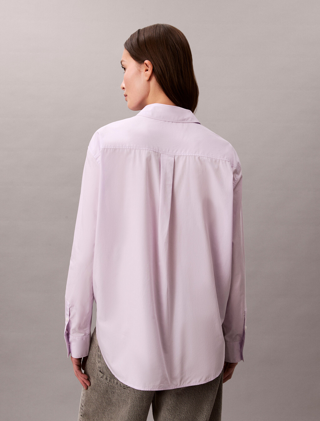 Relaxed Cotton Poplin Shirt, Island Lilac, hi-res