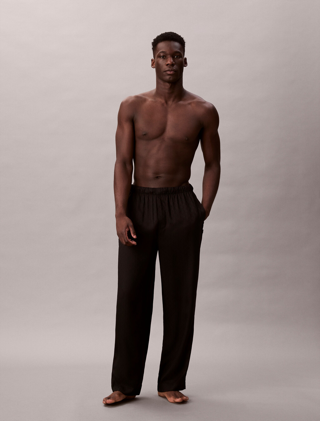 Satin Jacquard Pyjama Pants, 19524 TEENIE DELUSTER EMBLEM+BLACK/ASHFORD GRAY, hi-res