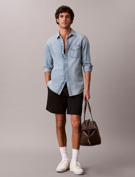 Graphic Pull On Nylon Shorts