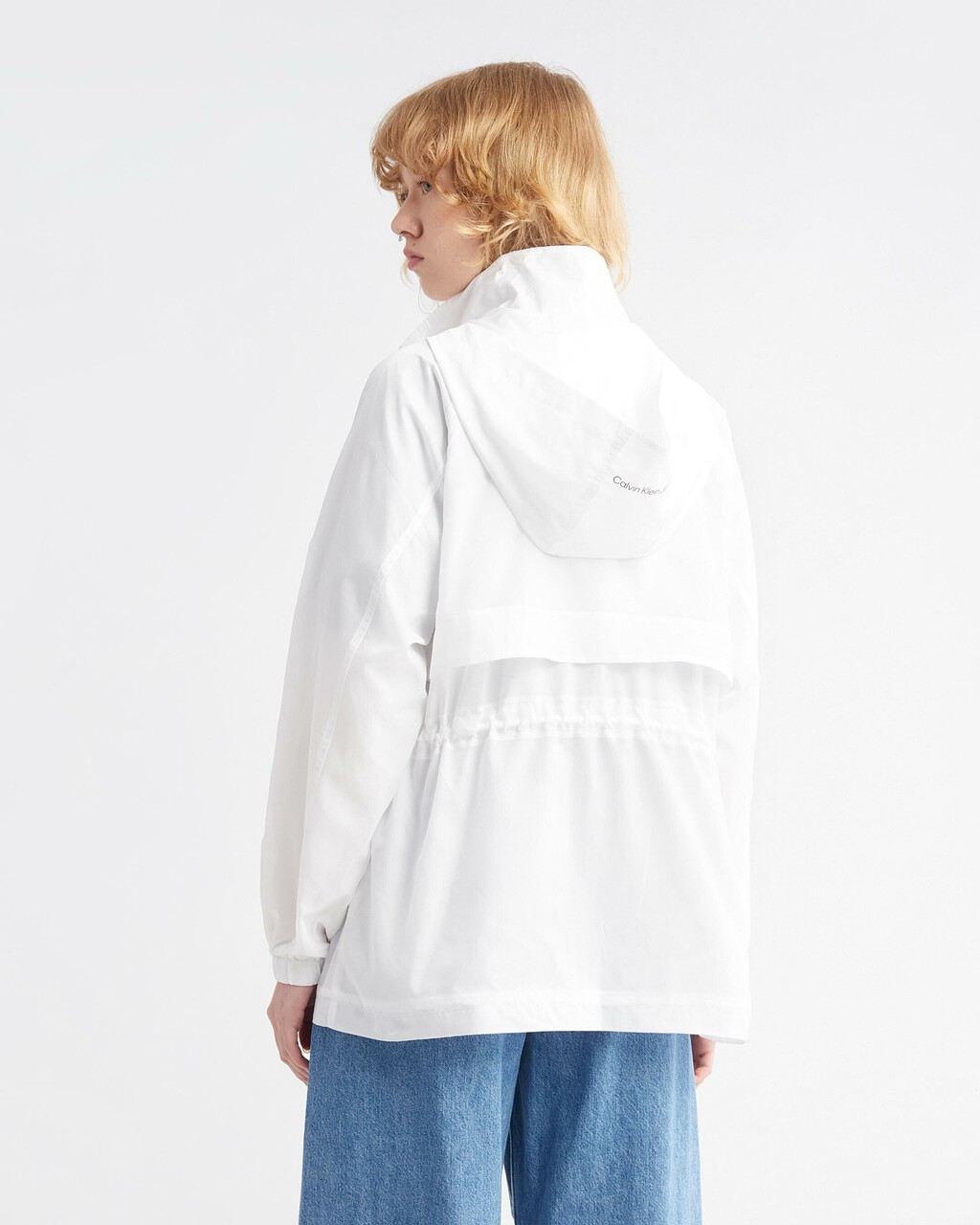Fitted Waist Zip Up Jacket, Bright White, hi-res