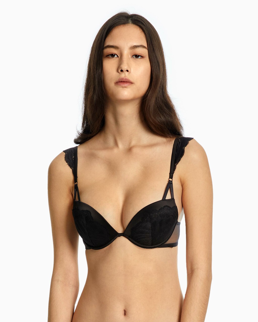 CK Black Bridal Push Up Plunge Bra, Black, hi-res