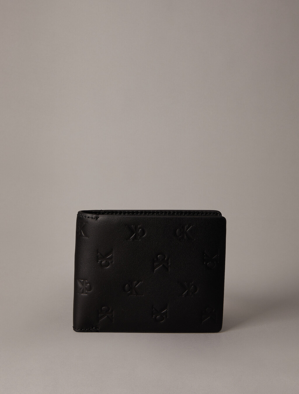 Monogram 壓花標誌對摺式銀包, Black, hi-res