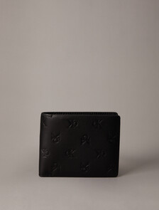 Monogram 壓花標誌對摺式銀包, Black, hi-res