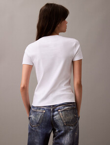 Refined Cotton Jersey Slim Tee, Brilliant White, hi-res