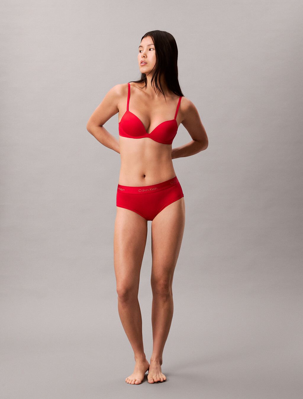 Wirefree Push Up Plunge Bra, Pantone Red, hi-res