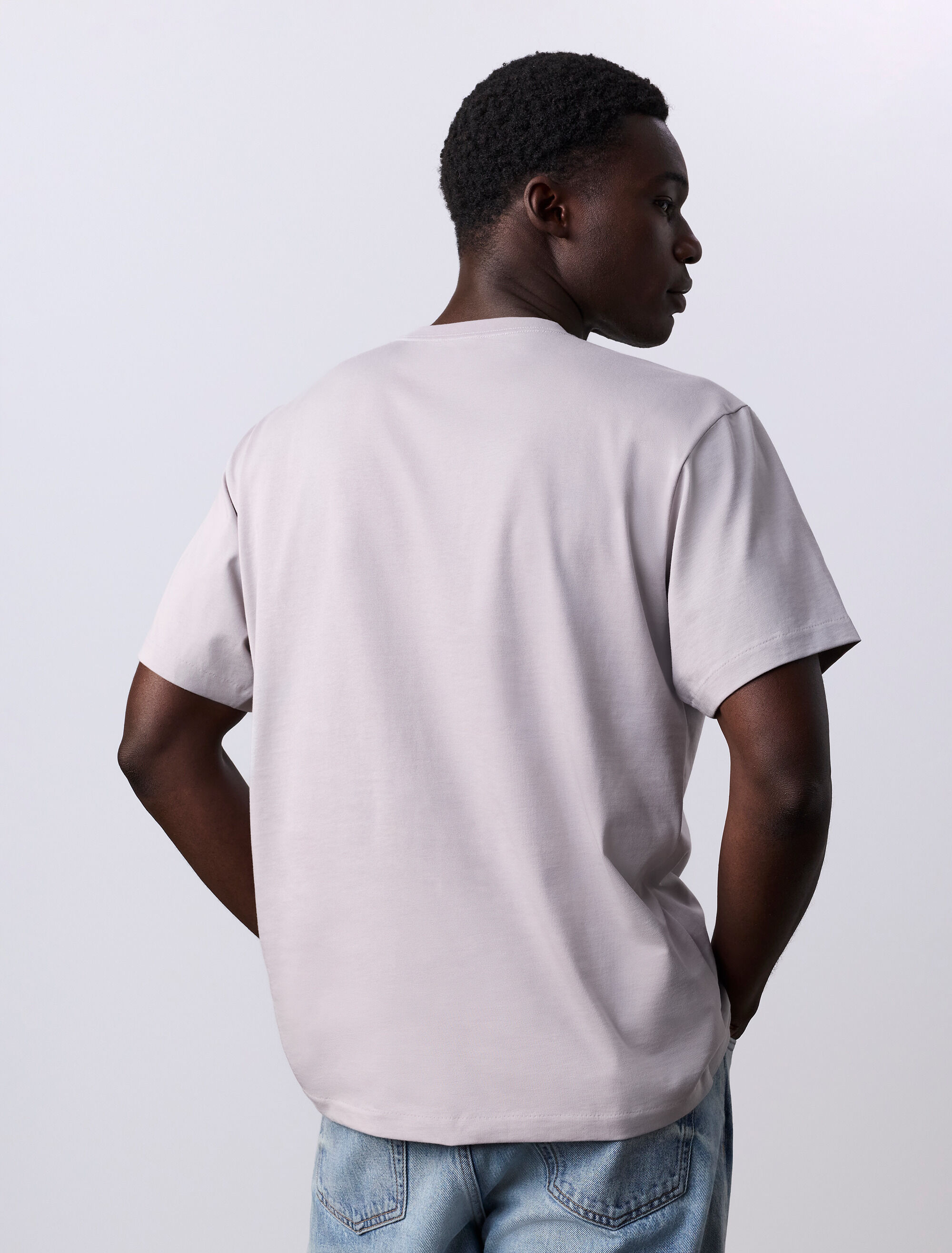 Jung Kook for Calvin Klein Logo Badge Relaxed T-Shirt | grey
