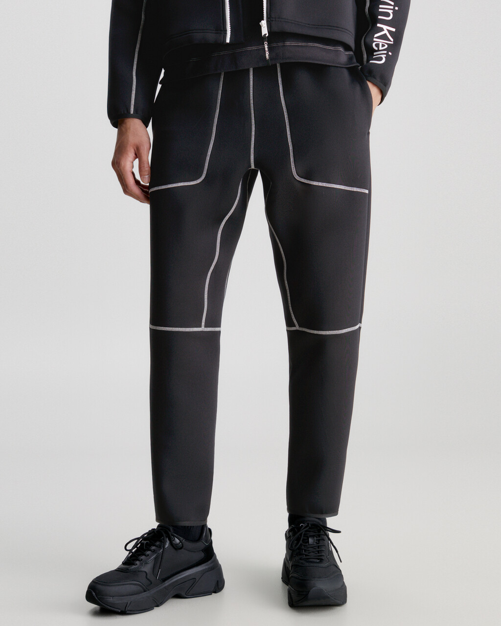 Topstitch Joggers, BLACK BEAUTY, hi-res