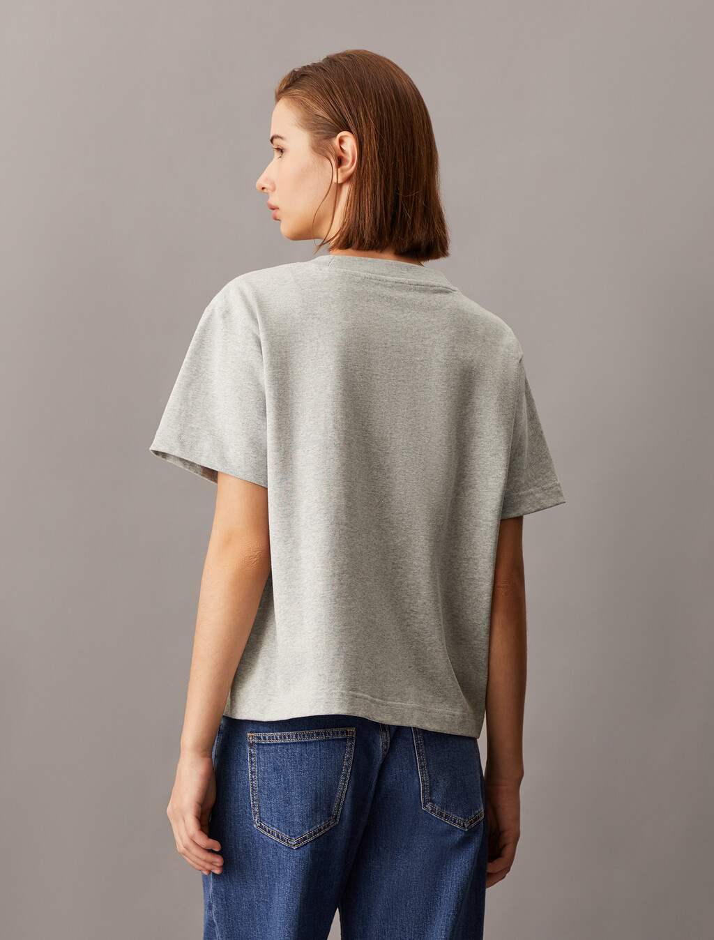 Monogram 標誌刺繡 T 恤, Light Grey Heather, hi-res