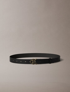 Full-Grain Leather Logo Buckle Belt, BLACK / ANTIQUE LIGHT GOLD, hi-res
