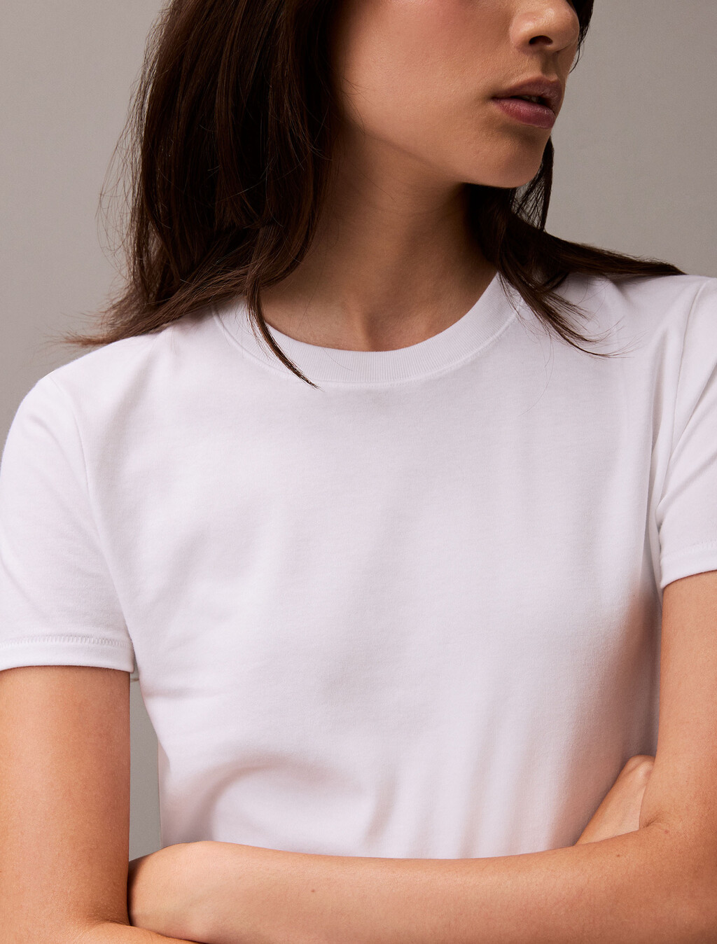 Refined Cotton Jersey Slim Tee, Brilliant White, hi-res
