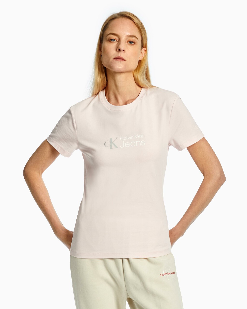 Reimagine Nature Logo 合身 T 恤, Ballerina, hi-res