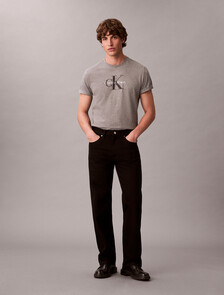 Monogram Crewneck Tee, Med Grey Htr, hi-res