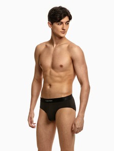Embossed Icon Cotton Hipster Briefs, Black, hi-res