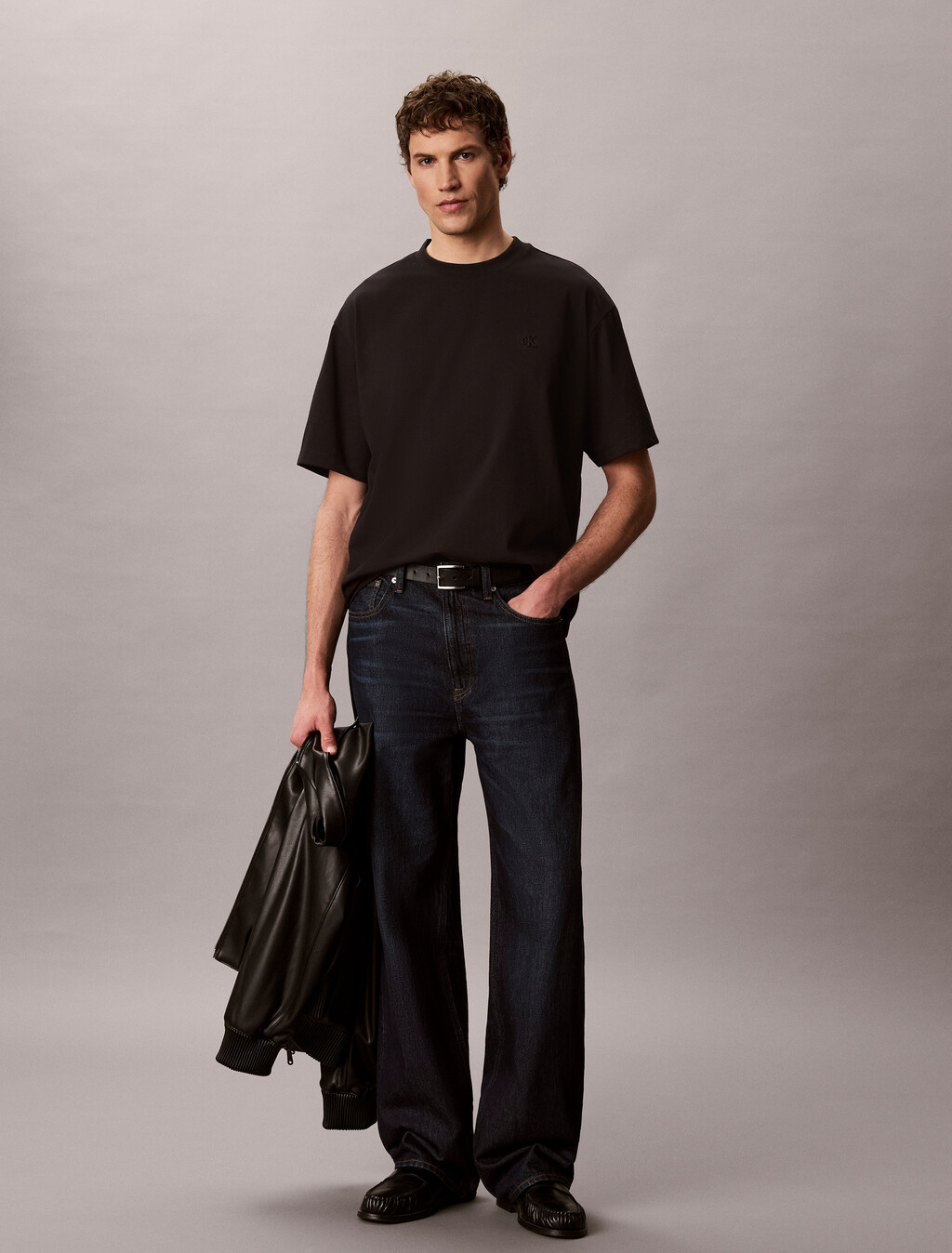 Cooling Relaxed Back Monogram Tee, Black, hi-res