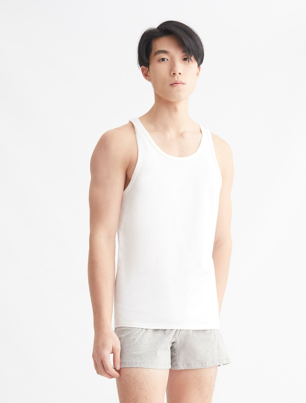 Icon Cotton 彈性背心 2 件裝, White/White, hi-res