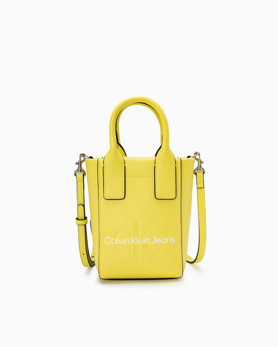 CKJ SCULPTED MONOGRAM MICRO TOTE