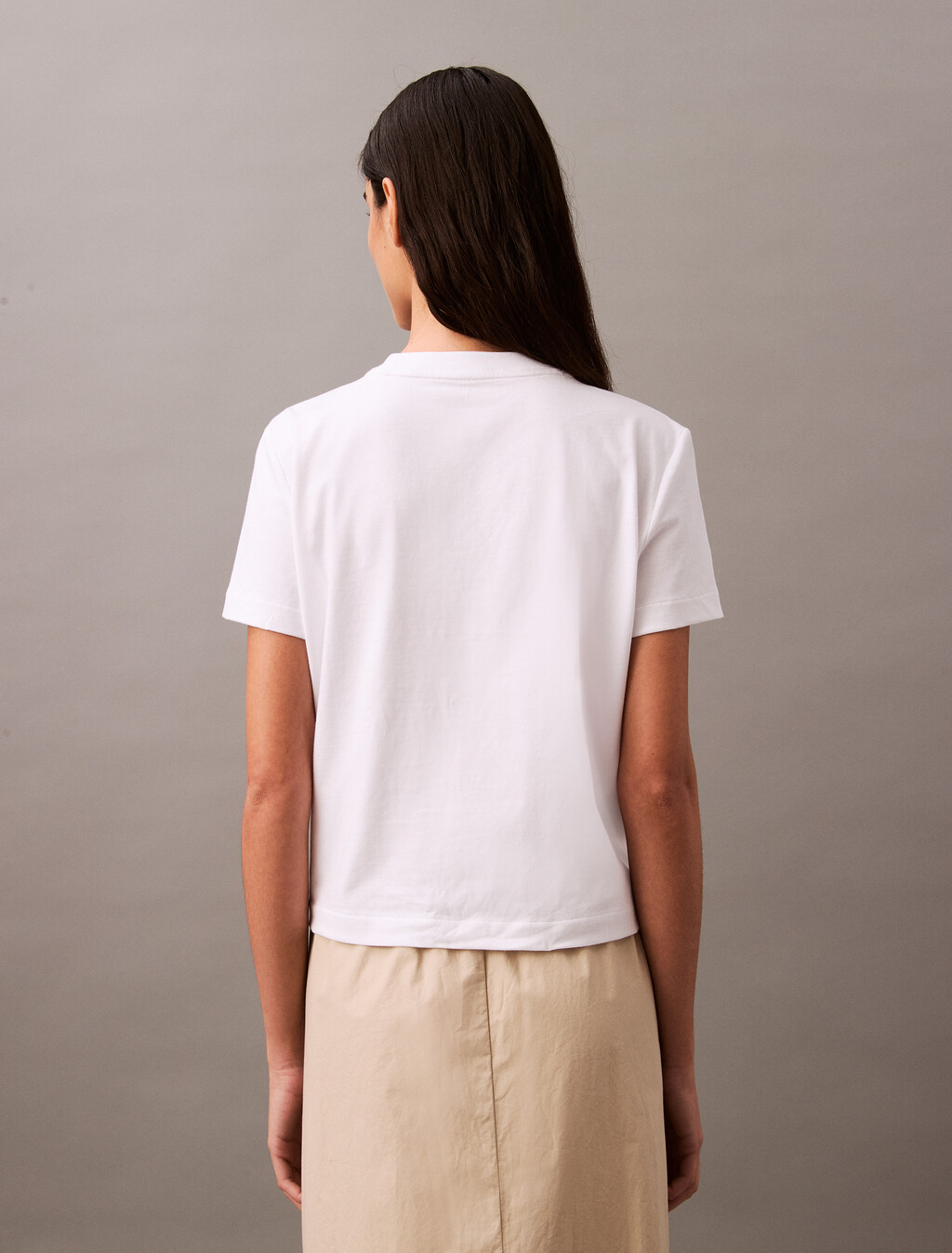 植絨標誌圓領 T 恤, Brilliant White, hi-res