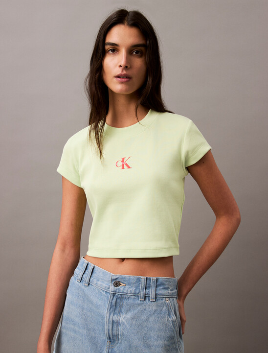 Slim Cropped Monogram T-shirt