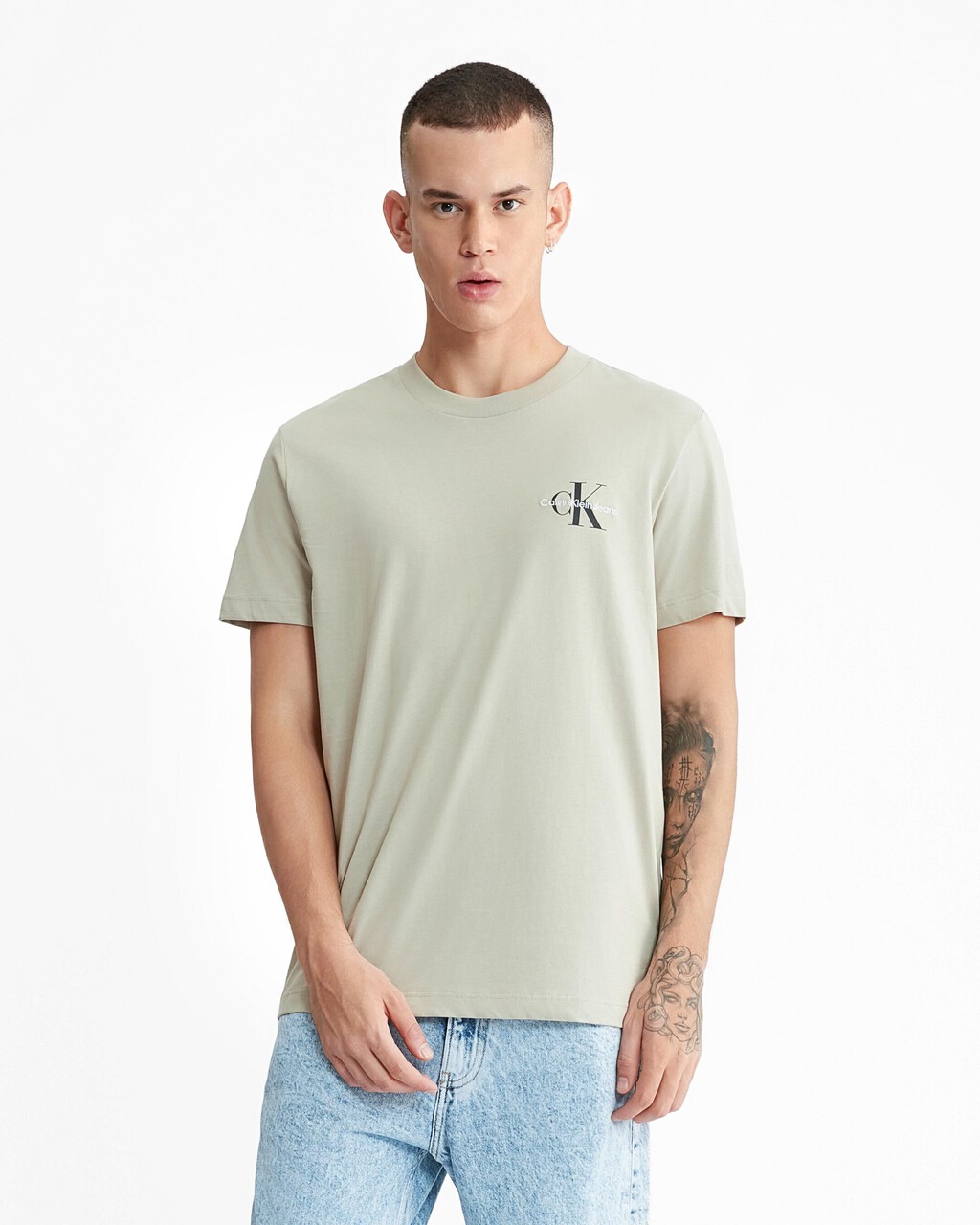 Monologo Organic Cotton Tee, Plaza Taupe, hi-res