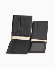 Institutional 標誌飾牌對摺式銀包, BLACK, hi-res