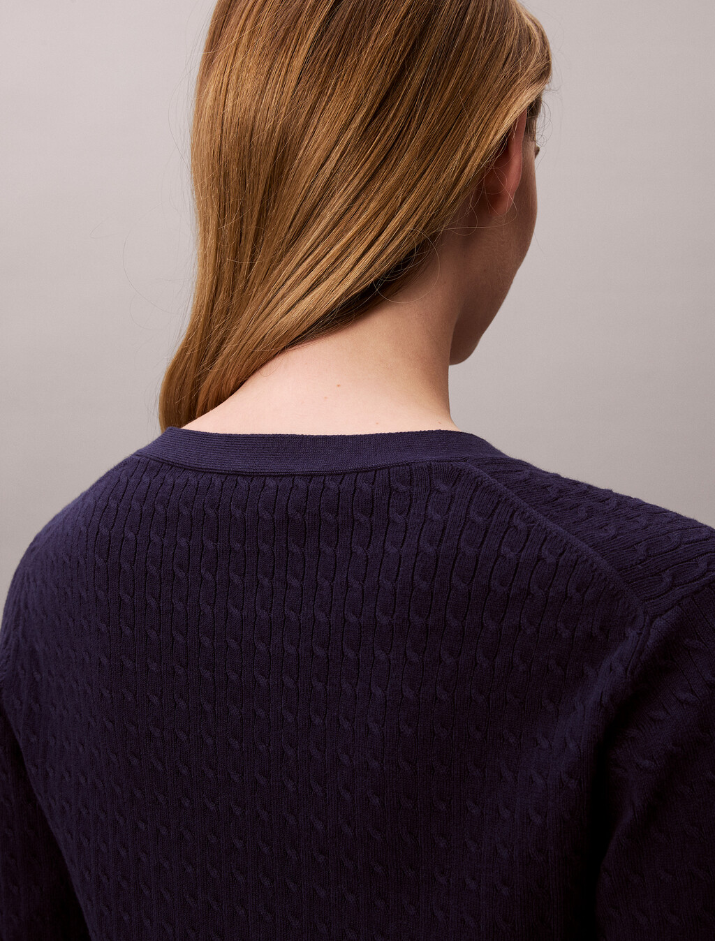 修身絞花針織開襟外套, Evening Blue, hi-res