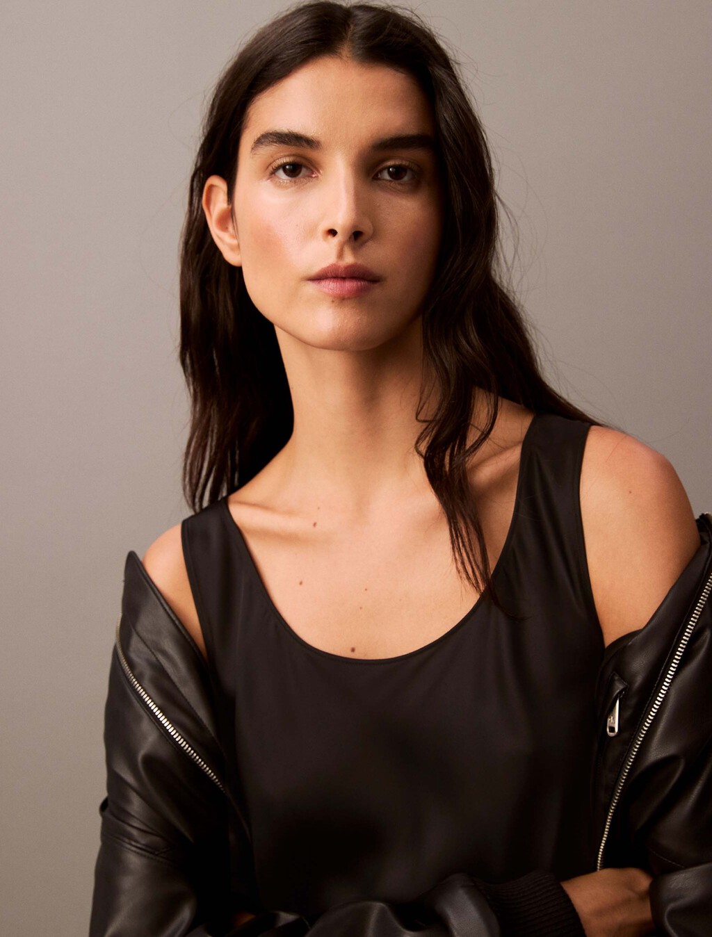 Viscose Tank Top, Black, hi-res