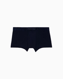 EMBOSSED ICON MICROFIBER LOW RISE TRUNKS, Blue Shadow, hi-res