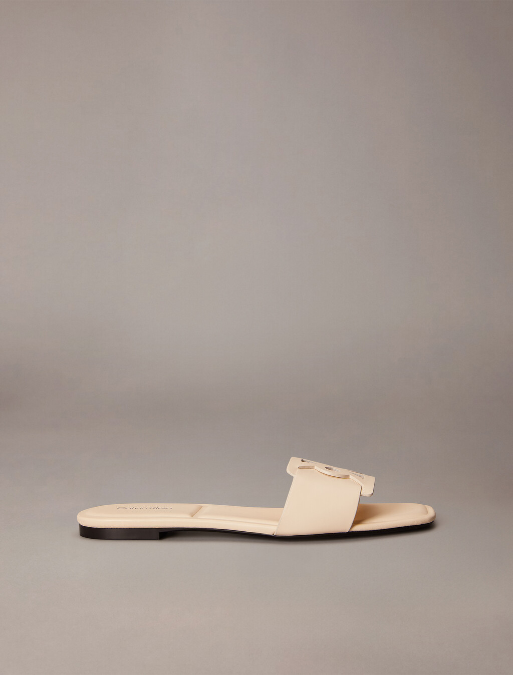 Amira - Leather Square Toe Flat Sandals, Light Cashew, hi-res