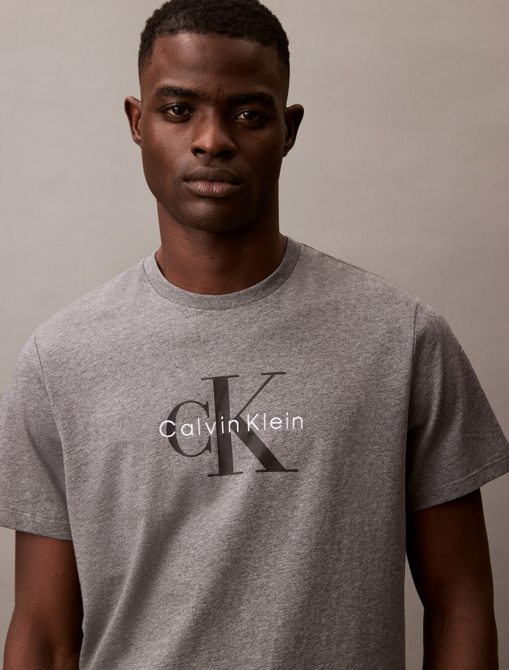 Monogram T-shirt, Med Grey Htr, hi-res