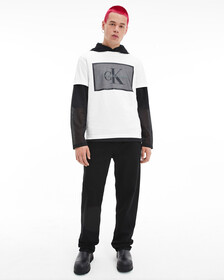 ORGANIC COTTON MONOLOGO MESH BOXY TEE, Bright White, hi-res