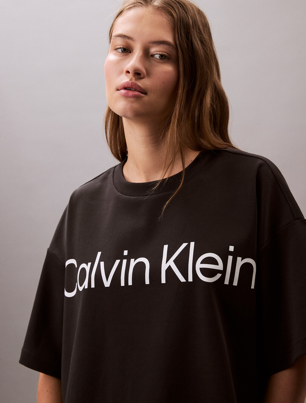 Logo Graphic Boxy Cropped T-Shirt, Black, hi-res