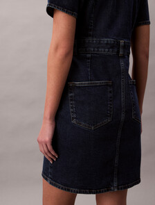 Trucker Mini Denim Dress, ASTEROID CLOUD, hi-res