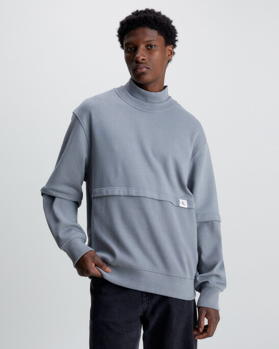 Relaxed Material Mix Sweatshirt